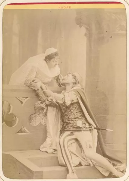 Retrato de pareja de actores no identificados  [fotografía] Félix Nadar.