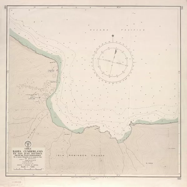 Bahía Cumberland (ex-San Juan Bautista) Archo. de Juan Fernández [material cartográfico] : por el Instituto Hidrográfico de la Armada de Chile.