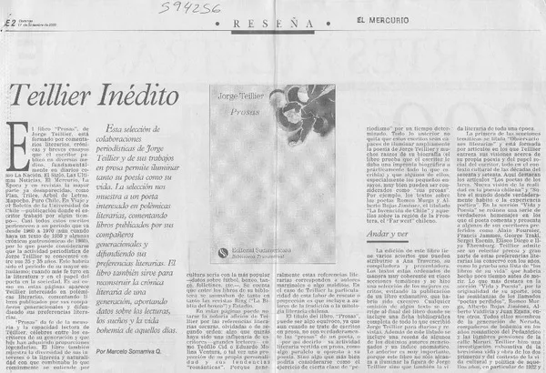 Teillier inédito  [artículo] Marcelo Somarriva Q.