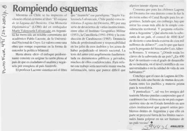 Rompiendo esquemas  [artículo]