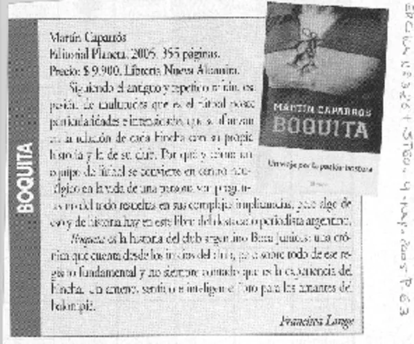 Boquita  [artículo] Francisca Lange.