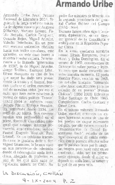 Armando Uribe  [artículo]