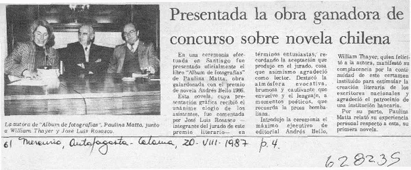 Presentada la obra ganadora de concurso sobre novela chilena  [artículo]