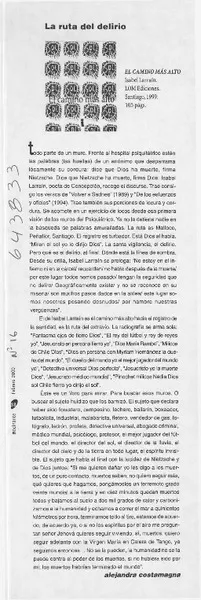 La ruta del delirio  [artículo] Alejandra Costamagna