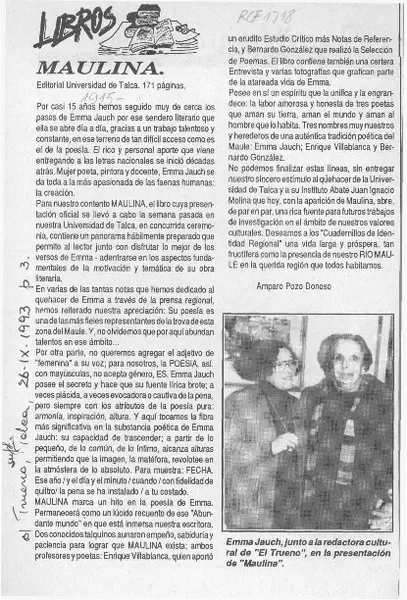 Maulina  [artículo] Amparo Pozo Donoso.