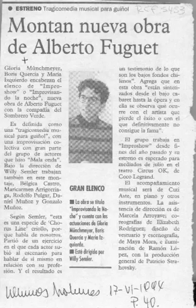 Montan nueva obra de Alberto Fuguet  [artículo].