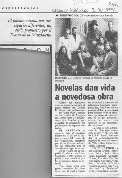 Novelas dan vida a novedosa obra  [artículo].