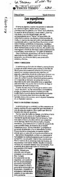 Los espejismos voluntarios  [artículo] Yolanda Montecinos.