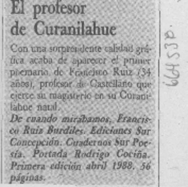 El profesor de Curanilahue.  [artículo]