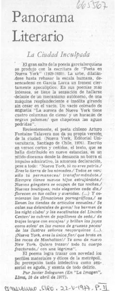 La Ciudad inculpada.  [artículo]