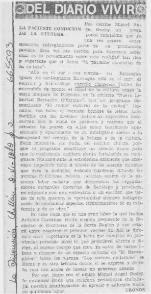 La paciente condición de la cultura.  [artículo]