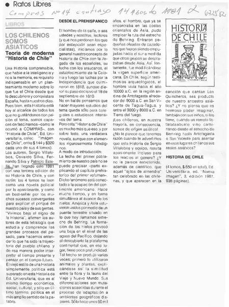 Los Chilenos somos asiáticos.  [artículo].