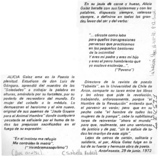 Alicia Galaz --  [artículo]