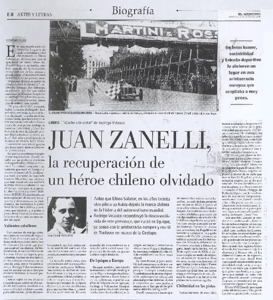 Juan Zanelli, la recuperación de un héroe chileno olvidado  [artículo] Constanza Rojas.