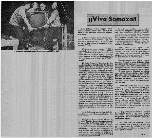 Viva Somoza!  [artículo] Wilfredo Mayorga.