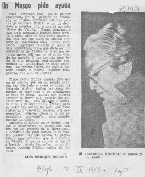 Un museo pide ayuda  [artículo].