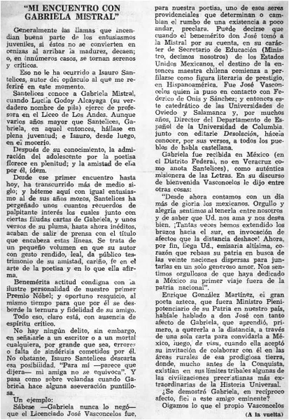 "Mi encuentro con Gabriela Mistral"  [artículo] A.M.I.