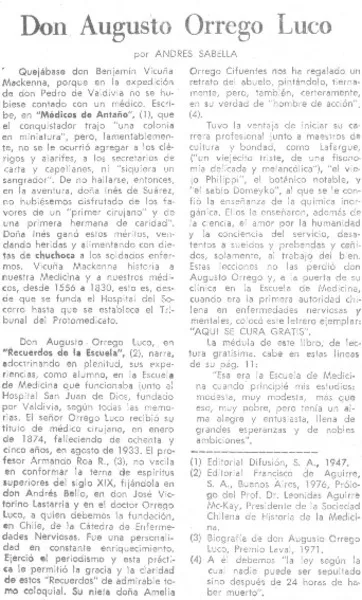 Don Augusto Orrego Luco  [artículo] Andrés Sabella.
