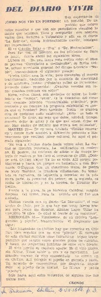 ¡Como nos vió un porteño!  [artículo] Cronos.