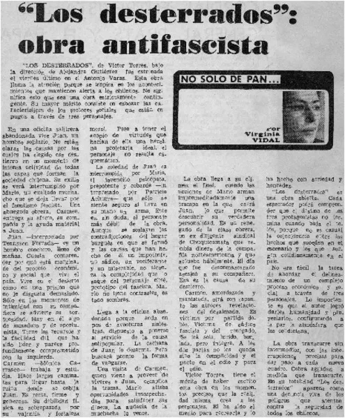 "Los desterrados"  [artículo] Virginia Vidal.