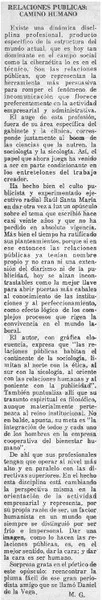 Relaciones públicas: camino humano  [artículo] M. G.