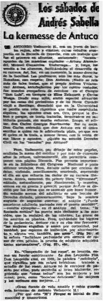 La Kermesse de Antuco  [artículo] Andrés Sabella.