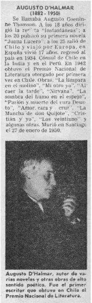 Augusto D'Halmar (1882-1950)  [artículo]
