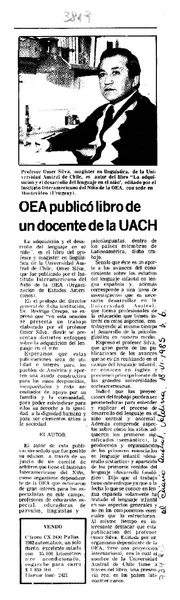 OEA publicó libro de un docente de la UACH.  [artículo]