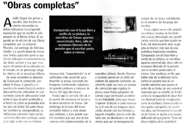 Obras completas"  [artículo] Rodrigo Pinto.