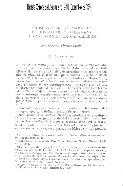 "Moscas sobre el marmol"  [artículo] Eduardo Thomas Dublé.