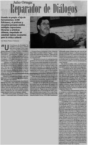 Reparador de diálogos  [artículo] María Teresa Cárdenas.