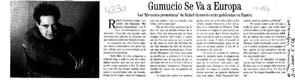 Gumucio se va a Europa  [artículo]
