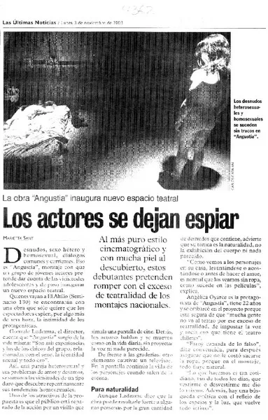 Los actores se dejan espiar  [artículo] Marietta Santi.