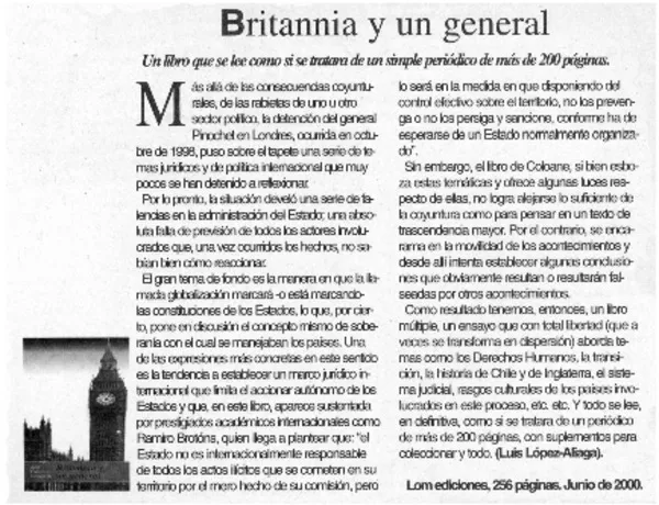 Britannia y un general  [artículo] Luis López Aliaga Roncagliolo.