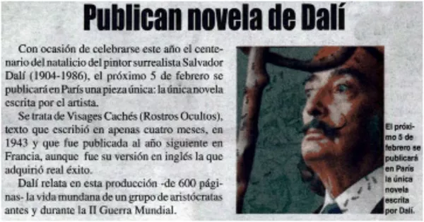Publican novela de Dalí.  [artículo]