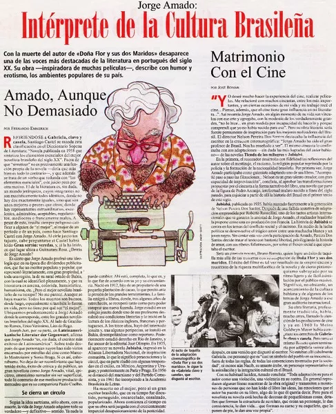 Intérprete de la cultura brasileña  [artículo] Fernando Emmerich y José Román.