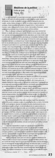 Metáforas de la política.  [artículo]