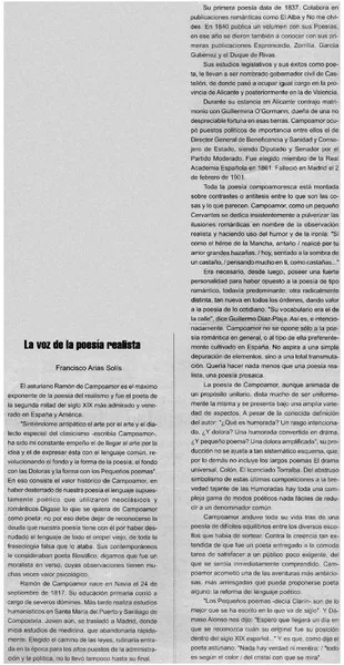 La voz de la poesía realista  [artículo] Francisco Arias Solis.