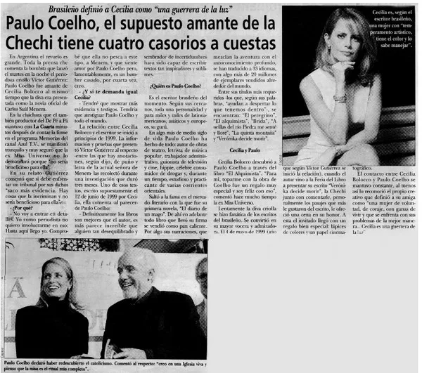 Paulo Coelho, el supuesto amante de la Chechi tiene cuatro casorios a cuestas.  [artículo]