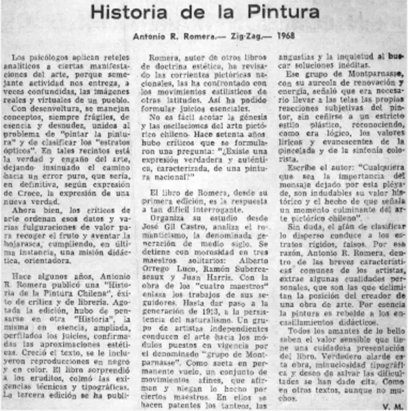 Historia de la pintura  [artículo] V.M.