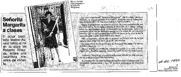Señorita Margarita a clases.  [artículo]