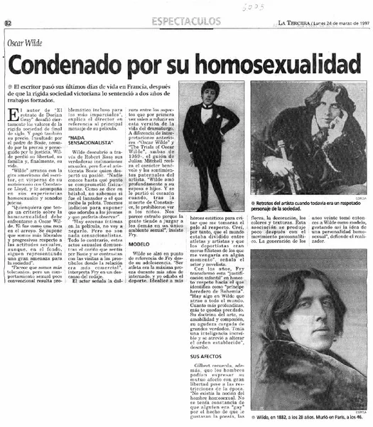 Condenado por su homosexualidad.  [artículo]