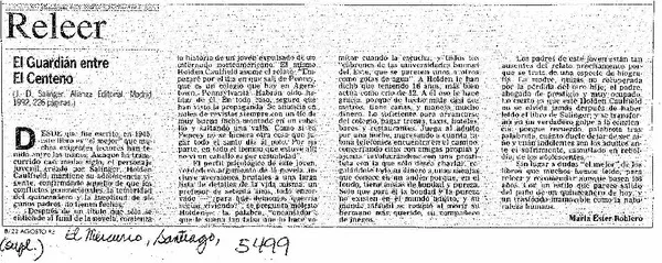 El Guardián entre El Centeno  [artículo] María Ester Roblero.