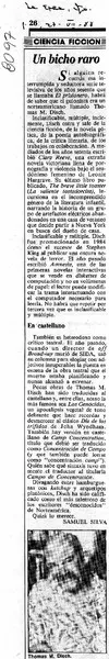 Un bicho raro  [artículo] Samuel Silva.