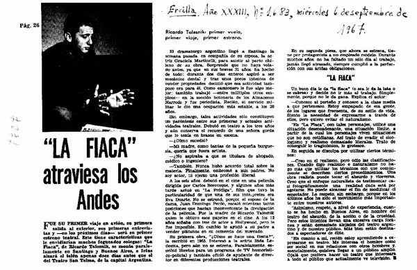 La Fiaca" atraviesa los Andes.  [artículo]