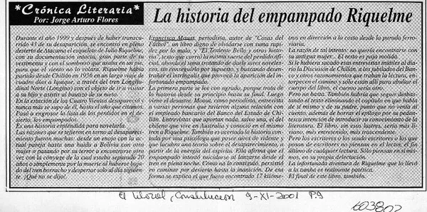 La historia del Empampado Riquelme  [artículo] Jorge Arturo Flores.