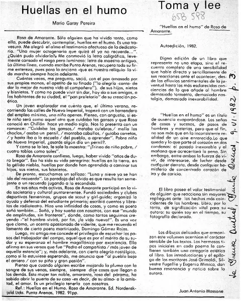 Huellas en el humo  [artículo] Mario Garay Pereira.
