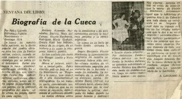 Biografía de la cueca  [artículo] Antonio Cárdenas Tabies.