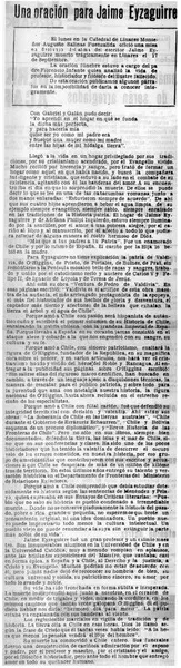 Una oración para Jaime Eyzaguirre.  [artículo]