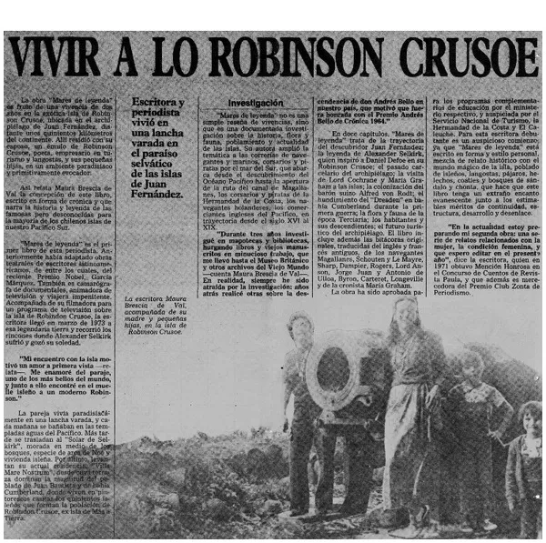 Vivir a lo Robinson Crusoe.  [artículo]